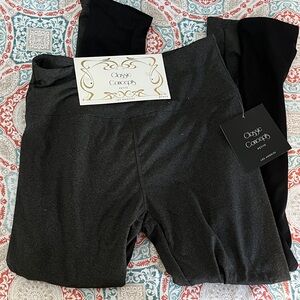 Women's Charcoal Yoga Pants 2Pack. Black and Charcoal. Petite Large